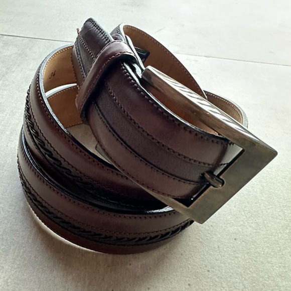 Mezlan Men's Elegant Brown Leather Belt - 34 LNWOT
